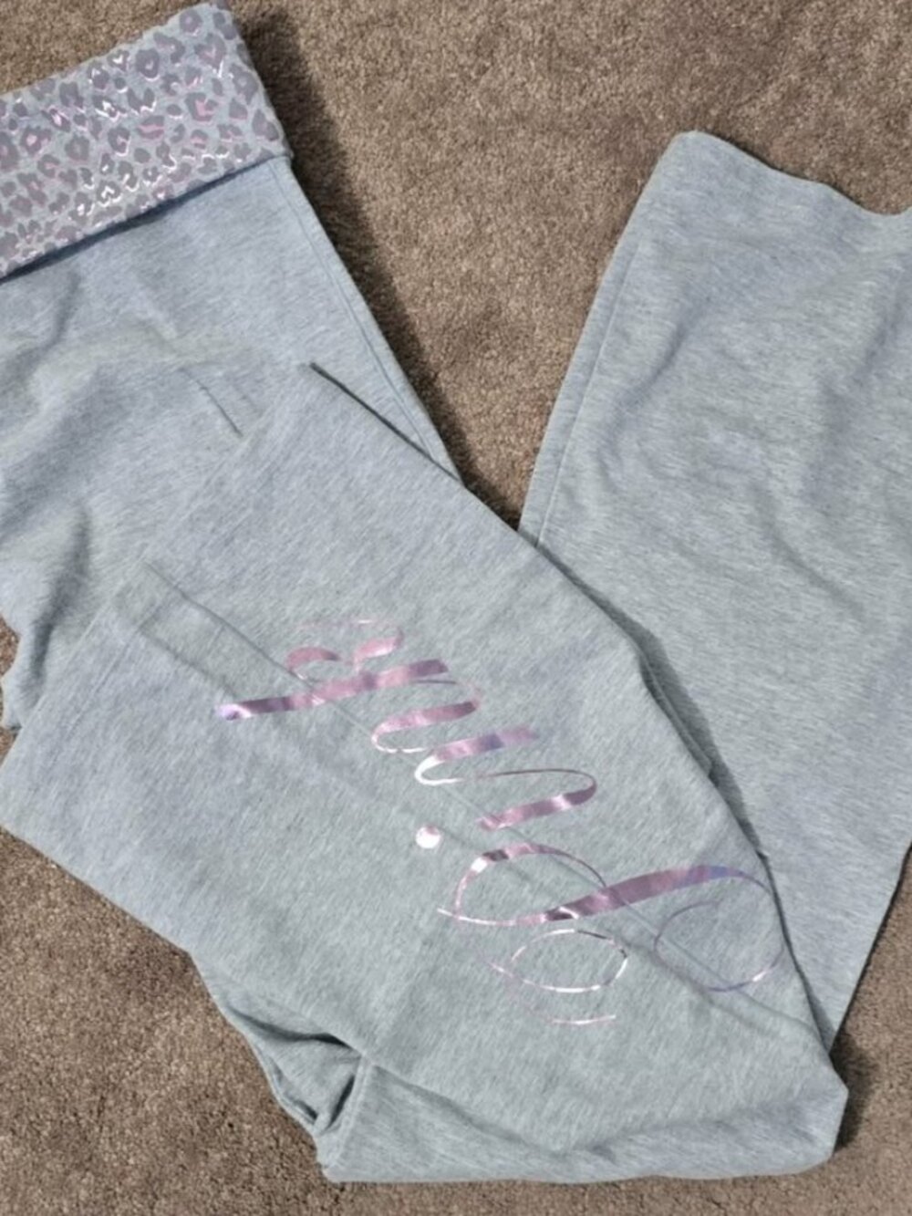 Pink  Victoria’s Secret – Leggings – Fold Overs – Grey – Size M